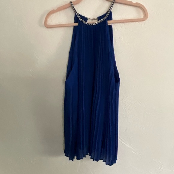 MICHAEL Michael Kors Tops - Michael Kors Pleated Chain Neck Halter Top Large NWT